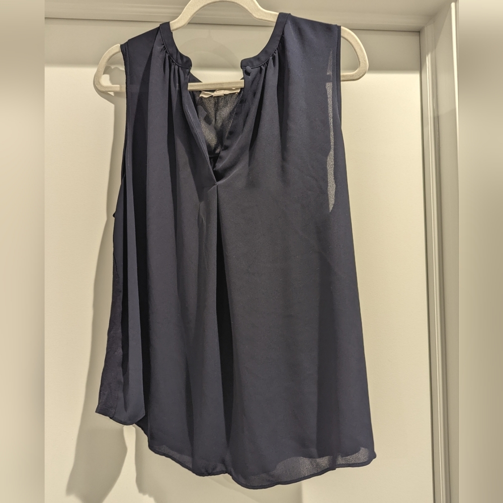 Loft Sleeveless Blouse in Navy